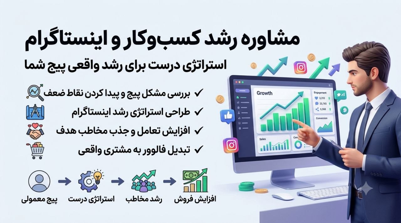 مشاوره رشد کسب‌وکار و اینستاگرام؛ استراتژی درست برای رشد واقعی پیج